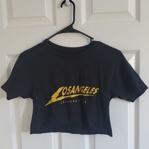 Los Angeles Graphic Black Crop Top